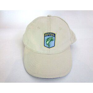 BASS Anglers Sportsman Society Ball Cap Hat Adjustable Beige Fishing Baseball